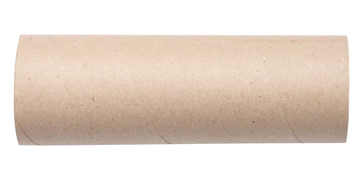 Paper towel tube on white isolated background, top view