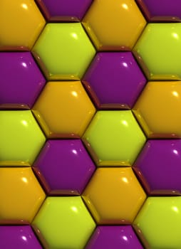 Multicolored figures, 3D rendering illustration