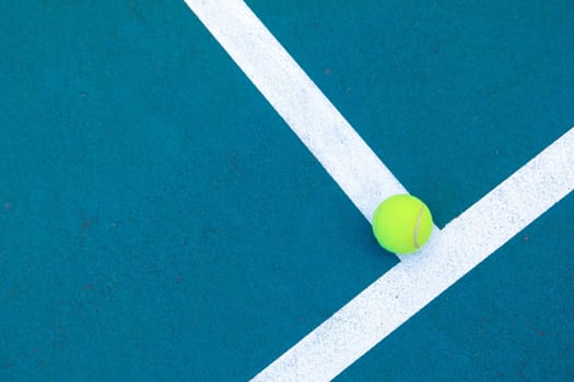 Tennis court with ball