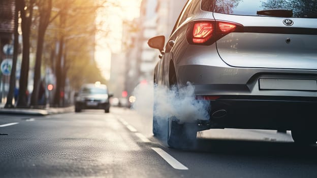 A car exhaust emitting harmful emissions