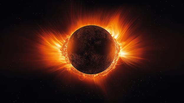 Solar eclipse is seen in this artist's rendering