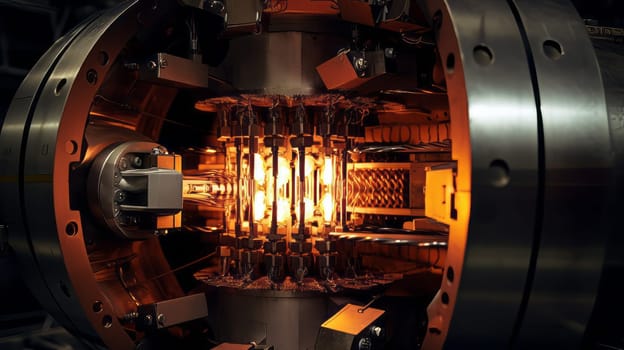 A close up of a nuclear warhead's detonation mechanism