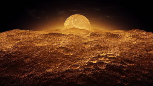 A detailed rendering of the surface features of Venus