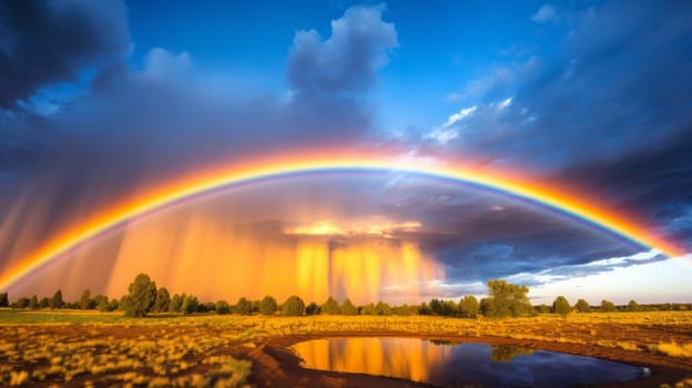 A double rainbow gracing the sky after a storm