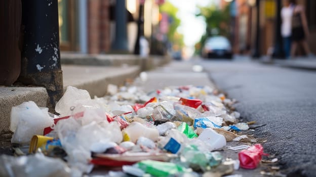 A sidewalk cluttered with discarded chewing gum