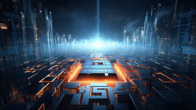 Futuristic digital canvas symbolizing the fusion of technology and enterprise
