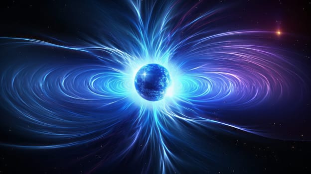 An artistic rendition of a pulsar's magnetic field