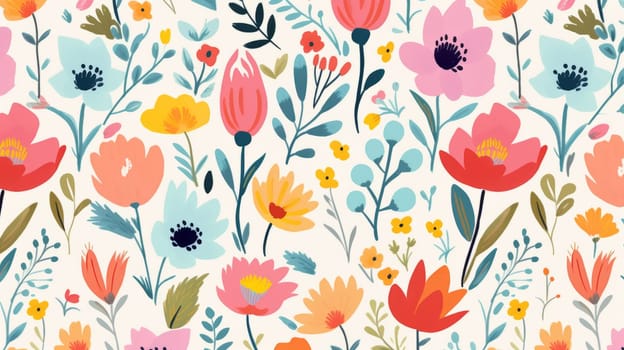 Playful and vibrant flower pattern evoking a sense of fun