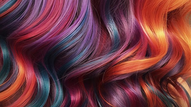 A close up of dynamic and ever changing color patterns in hair