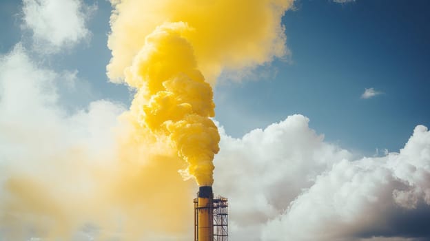 A close up of a smokestack emitting sulfur dioxide