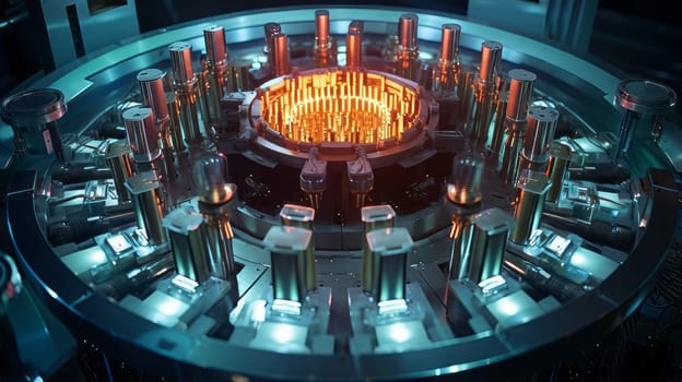 A close up of a nuclear reactor's fuel assembly