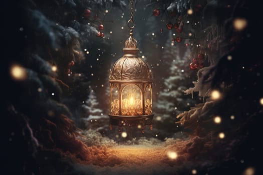 Glowing and enchanting Christmas elements leaving room for your text
