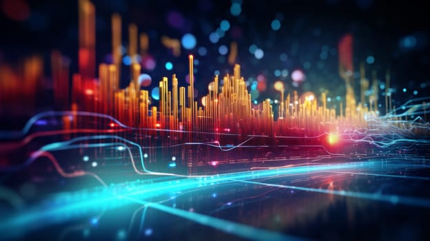 Colorful abstract background with lines and dots