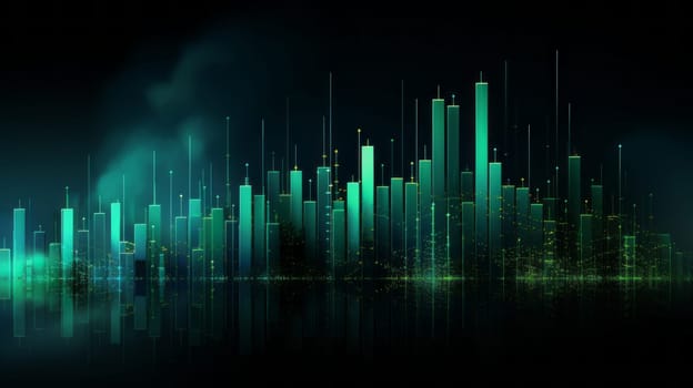 Cityscape with a lot of lights reflecting in the water