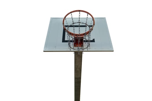 Basketball hoop white isolated