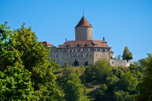 Castle Reichenberg with green trees in summer