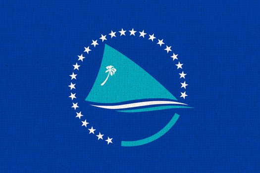 Flag of The Pacific Community. South Pacific Commission. regional organization flag. Flag of international organization. Fabric texture. PC flag.