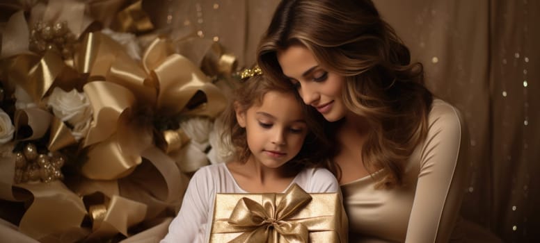 mother daughter bonding present gift gold theme xmas