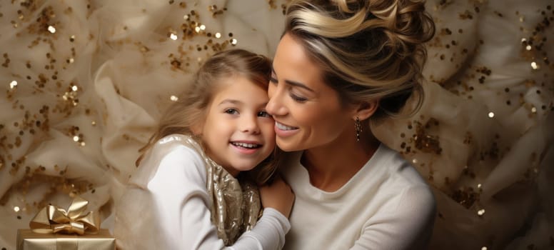 mother daughter bonding present gift gold theme xmas