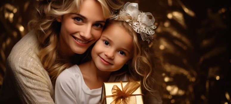mother daughter bonding present gift gold theme xmas
