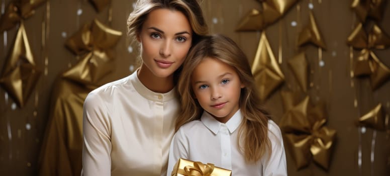 mother daughter bonding present gift gold theme xmas