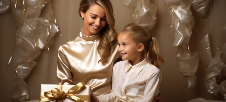 mother daughter bonding present gift gold theme xmas