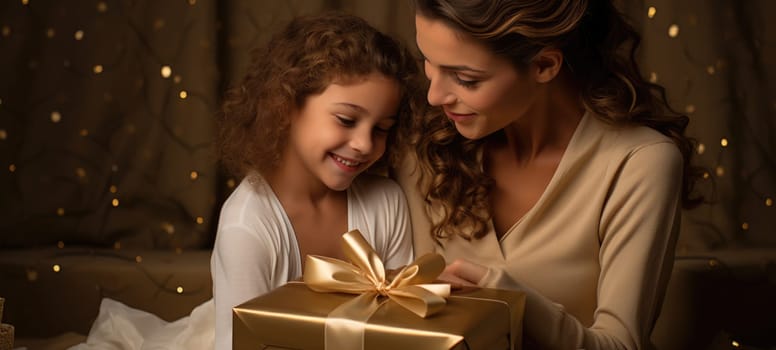 mother daughter bonding present gift gold theme xmas