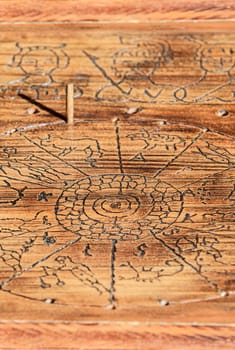 Replica of annual roman calendar and zodiac. Divination methods in ancient rome