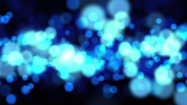 Blue bokeh particles. Computer generated 3d render