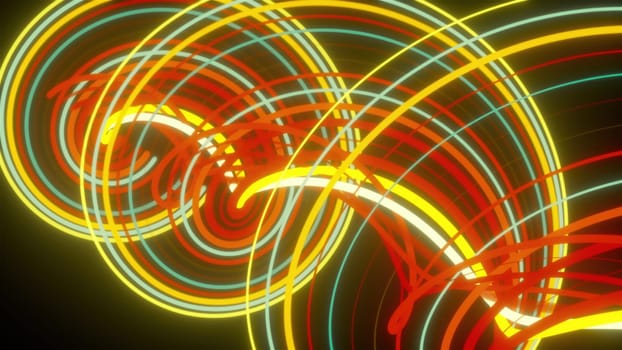 Spiral colorful lines. Computer generated 3d render