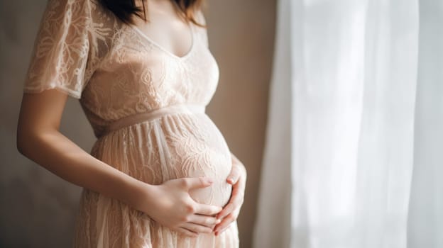 woman pregnant expecting maternity dress mom, ai