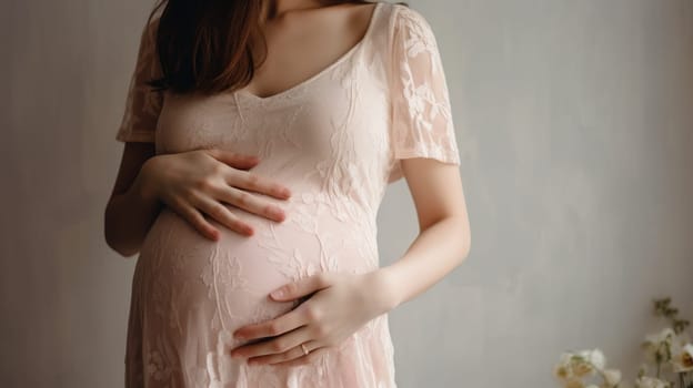 woman pregnant expecting maternity dress mom, ai