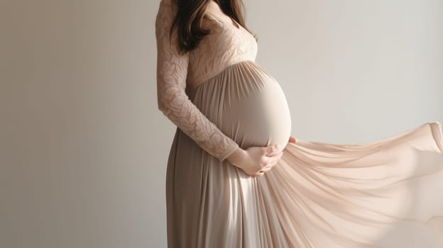 woman pregnant expecting maternity dress mom, ai