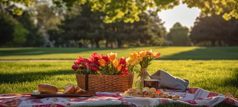 picnic at the park outdoor landscape, ai