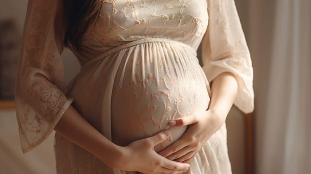 woman pregnant expecting maternity dress mom, ai
