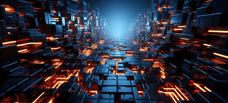 futuristic cyber buildings tech concept, ai