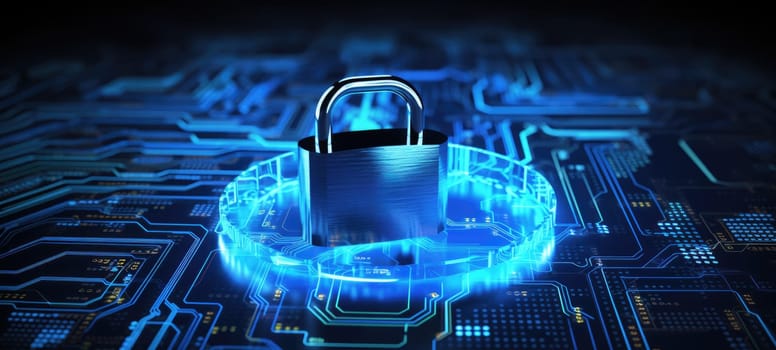 cyber security digital lock technology tech, ai