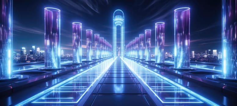 futuristic cyber buildings tech concept, ai