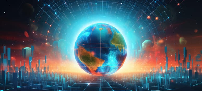 globe world earth map planet city, ai
