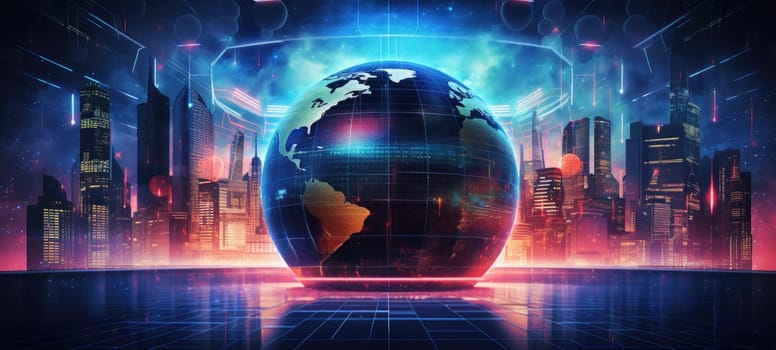 globe world earth map planet city, ai