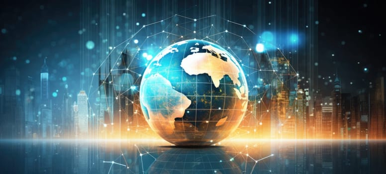 globe world earth map planet city, ai