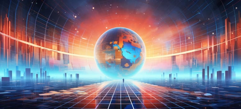 globe world earth map planet city, ai