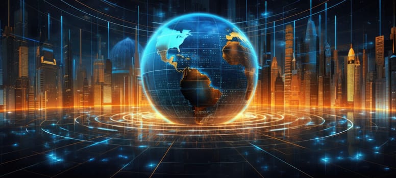 globe world earth map planet city, ai