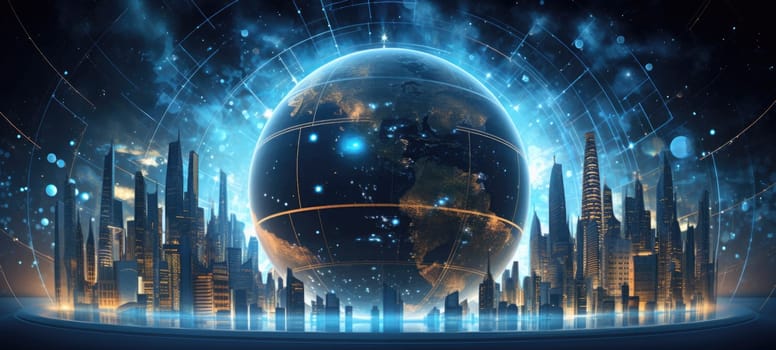 globe world earth map planet city, ai