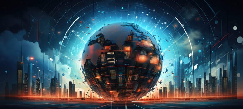 globe world earth map planet city, ai