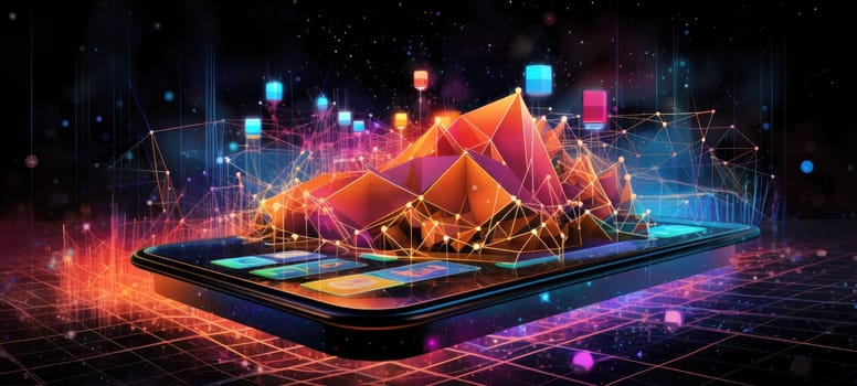 abstract digital business city smart phone, ai