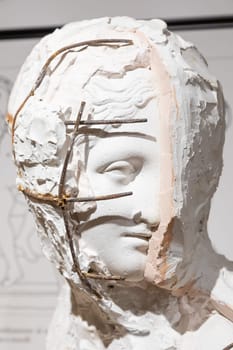 Possagno, Italy - July 2022: Art creation with gypsum. Concept of idea, creativity, inspiration
