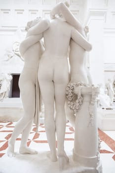 Possagno, Italy - June 2022: The Three Graces by Antonio Canova, symbol of love and beauty