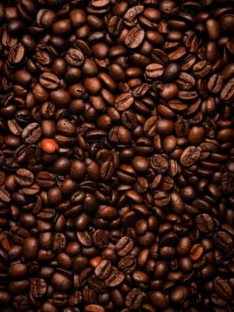Beautiful texture of roasted organic coffee beans using as food and drink background