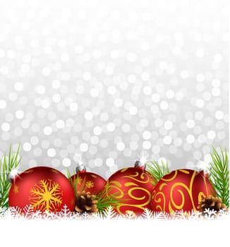 Christmas background with gift boxes on the snow
